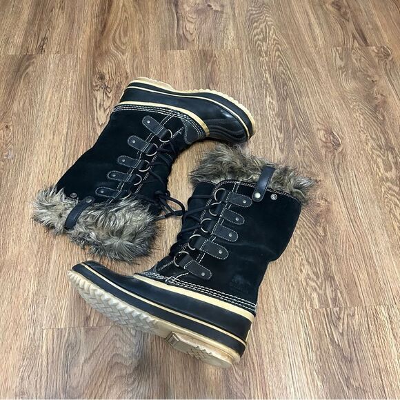 SOREL Joan of Arctic black waterproof snow winter boots shoes women’s 7 - Picture 8 of 8